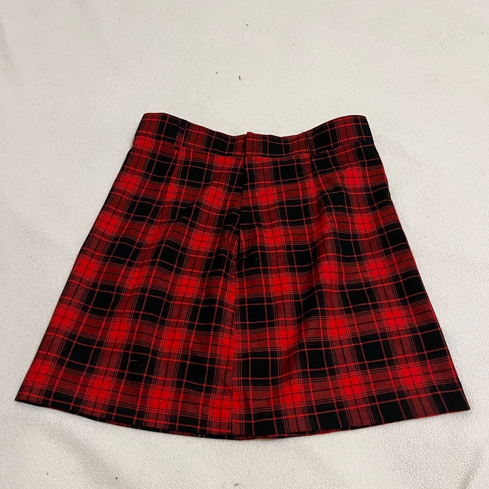 divided plaid skirt